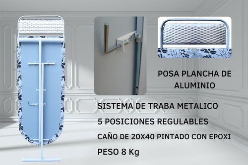 Imagen 7 de 10 de Tabla Planchar Extra Grande Plegable Reforzada - Disentino®