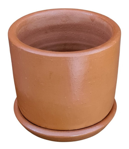 Conjunto Vaso De Barro Para Plantas Mini Cilindro N3 C/prato