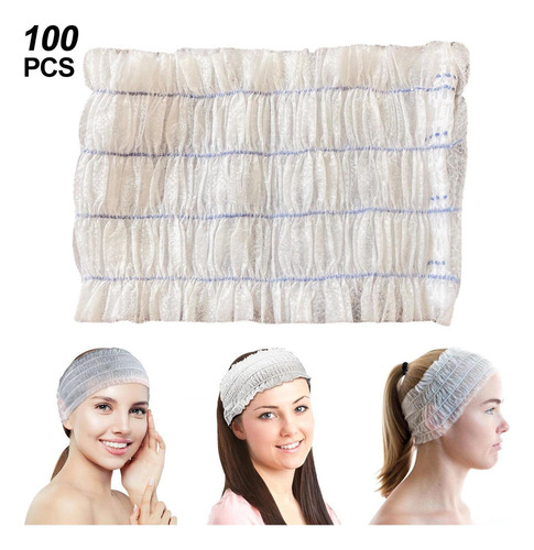 100 Diademas Desechables Para Spa, Diadema Elástica