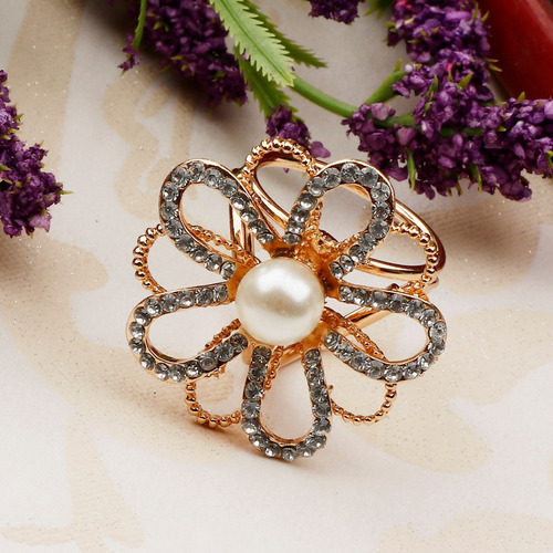De De Imitación De Cristal Con Hebilla De Flores Para Mujer