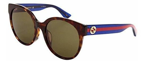 Lentes De Sol - Gucci Gg0035sa 003 Havana-blue, Brown Lense 