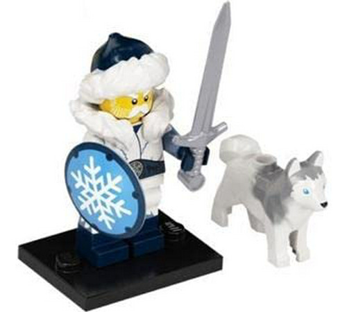 Minifigura Serie 22 Guardián De Nieve Con Husky.