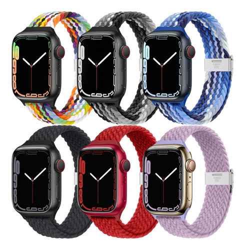 6 Correas Trenzadas Para Apple Watch Ultra 8 7 Se 5 4 3 Slim