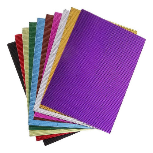 . Paquete De 10 Cartulinas Corrugadas For Manualidades.