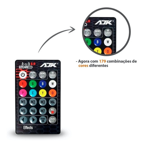 Imagem 7 de 10 de 4 Strobo Automotivo Carro Ajk 4 Faróis Rgb Com Controle Novo