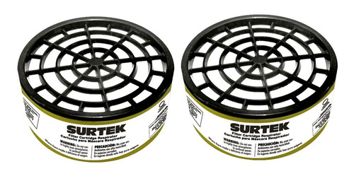 2 Cartuchos Filtro P/ Respirador Surtek® Polvo, Humo Y Vapor