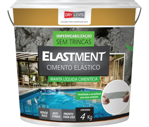 Imagem 2 de 6 de Manta Líquida Cimentícia Elastment 4kg Cinza