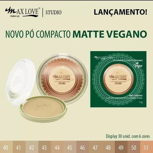 Base de maquiagem Max Love Matte Pó Compacto Matte