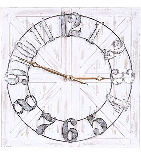 Reloj De Pared Grande De Granja Alben - Reloj Cuadrado Estil