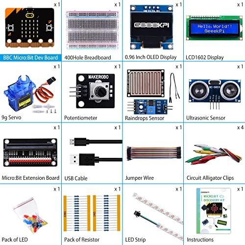 Geeekpi Basic Starter Kit Para Bbc Micro:bit (v2 Incluido),