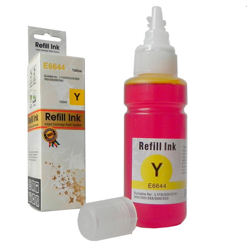 Refil De Tinta T664420 L375 L200 Amarelo 100ml - Compativel