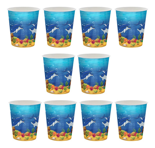 Vajilla Desechable Para Fiesta, 10 Vasos De Papel