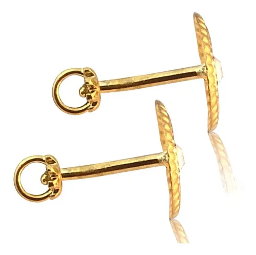 Aretes Broquel Mujer Oro 18k Laminado #138 638-675 Circulo Color Dorado