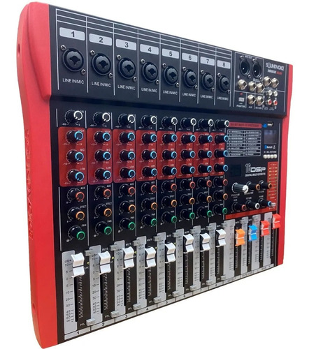 Mixer 8 Canais Bluetooth Pc Bivolt Phantom Mr802 Soundvoice 100V/240V