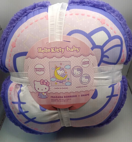 Frazada Super Suave .1 X .8m + Cojin Shape Hello Kitty Baby