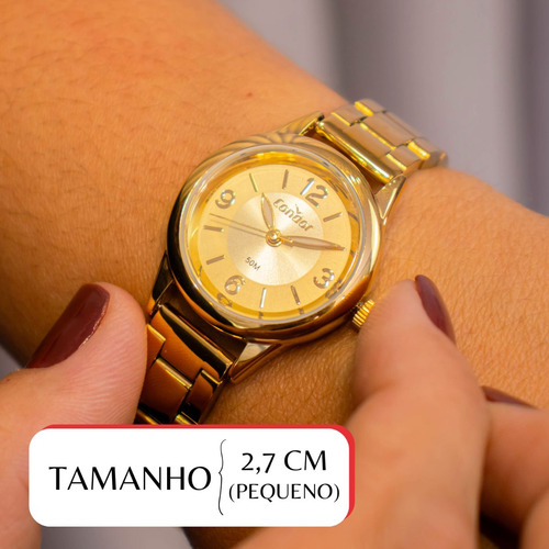 Condor CO2035NAQK4X relógio feminino dourado com joias