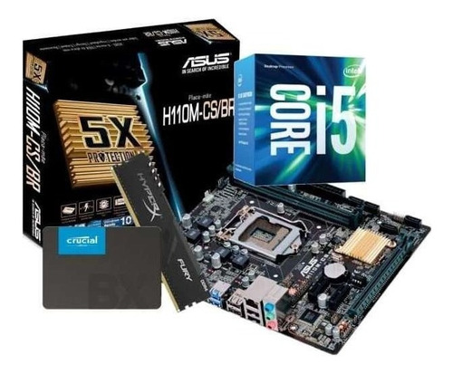 Kit Processador I5 7400 H110m-cs/br Hx 4gb Ssd Bx120gb