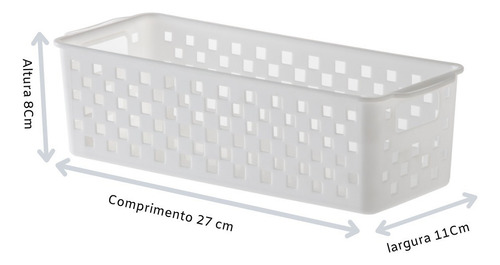 Imagem 4 de 5 de Organizadores De Plástico Cesta Quadratta Paramount Branca