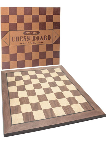 Amerous Tablero De Ajedrez De Madera De 15 Pulgadas Solament
