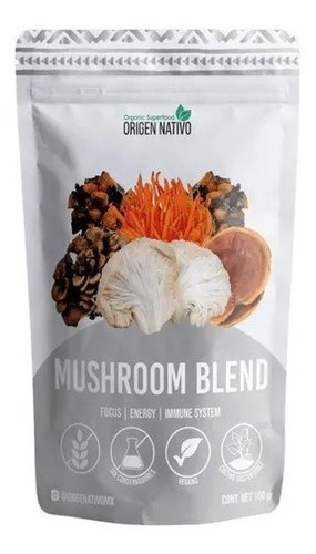 Mezcla de Hongos Adaptógenos Origen Nativo Organic Mushroom Blend en Polvo 100g