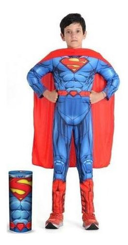 Imagem 1 de 3 de Fantasia Super Homem Premium Dc Comics Tam G Sulamericana