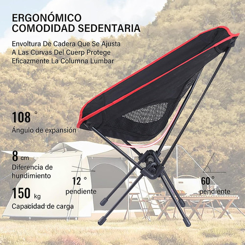 Plegable Camping Portatil Para Acampar Al Aire Libre Silla