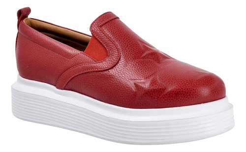 Zapatillas Panchas De Mujer Viru Shoes 1009 Cuero Rojo
