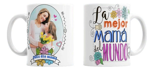 Tazón Personalizado Con Foto,regalo Día Madres, Incluye Caja