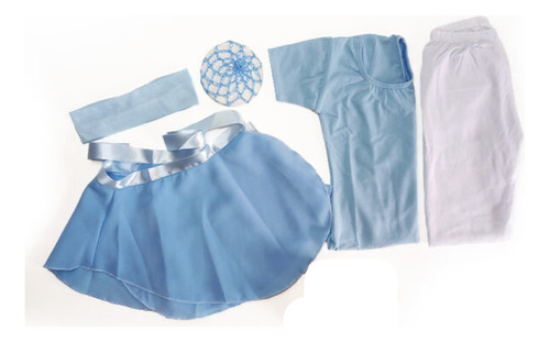 Conjunto Traje De Ballet Falda Envolvente Cielo - Lalala