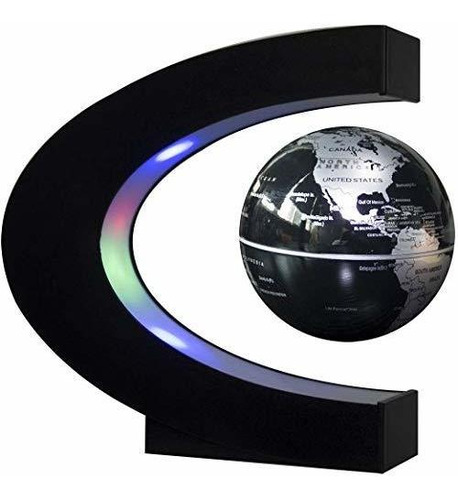 Globo Flotante Led Levitación Magnética Mapa Mundial (negro)