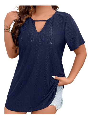 Camiseta Con Bordado Con Ojal Para Mujer.