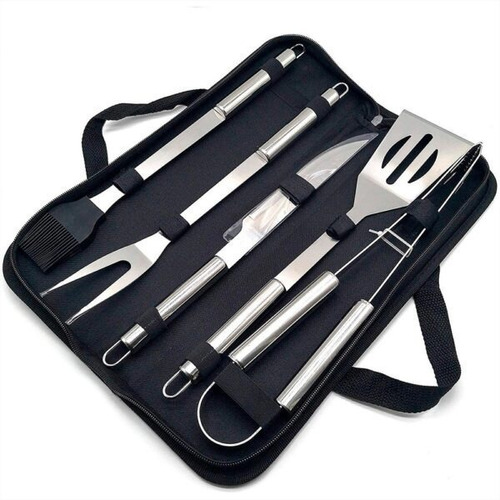 Imagen 1 de 2 de Set De Asador 5 Piezas Con Estuche Parilla