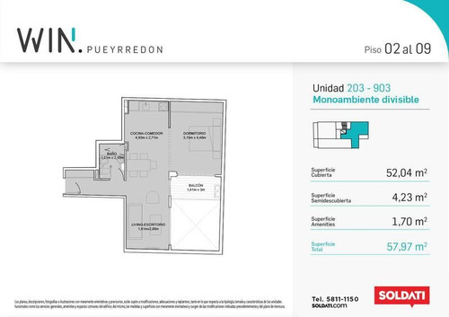 Imagen 20 de 21 de Venta A Estrenar 1 Dormitorio Recoleta A Estrenar- Win Pueyrredon