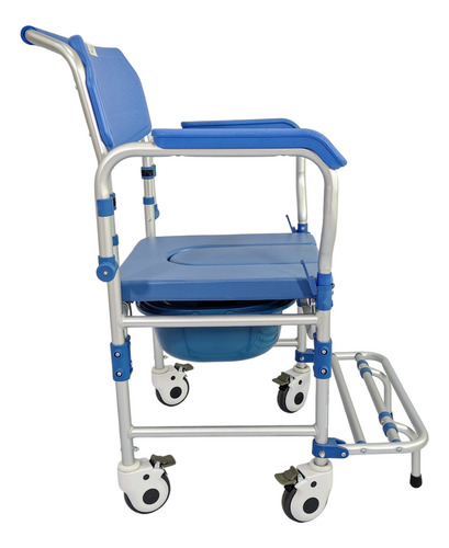 Silla Comodo Ducha De Lujo Aluminio Con Ruedas 100kg