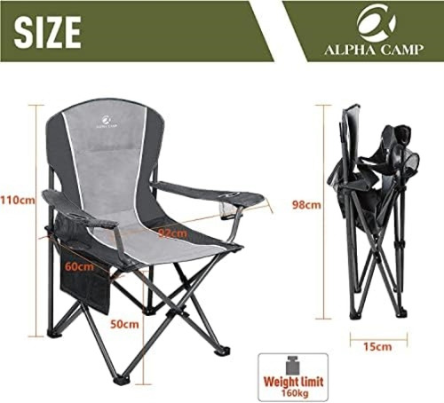Alpha Camp Silla Plegable Para Acampar Soporte Resistente 35