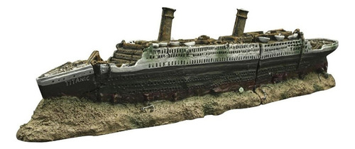 Acuario Fish Tank Decoración Titanic Lost Shipwreck