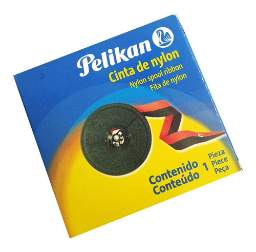 Cinta para Maquina de Escribir Pelikan Olvetti Nylon Negro/Rojo 13mm 1 Pieza
