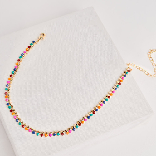 Colar Feminino Choker Gotas Resinadas Colorido