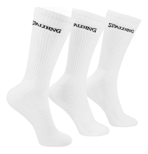 Tripack Calcetines Spalding Largos Blancos
