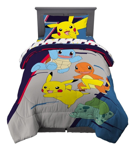 Colcha Pokemon Con Licencia Original Reversible Twin/full