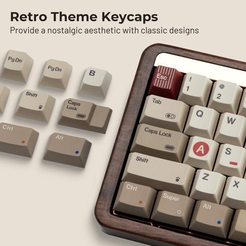Ohy Pbt Keycaps, Xvx Retro Keycaps 75 Por Ciento, S-sublimat