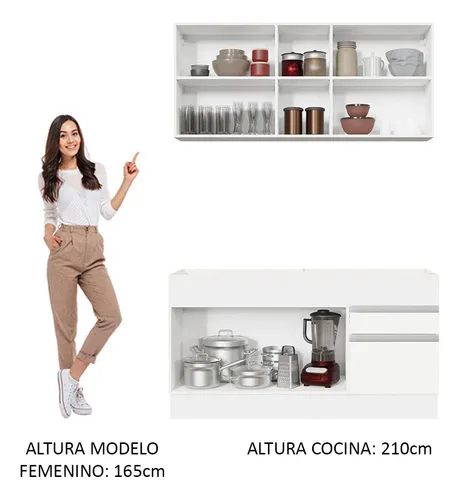 Armario De Cocina Compacta 150cm Glamy Madesa 02