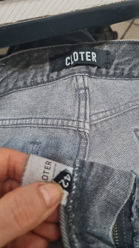 Pantalon Jean Wide Leg A4 Gris Cloter Talle 42xl (Usado)