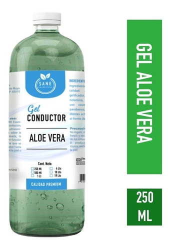 Gel Conductor Con Aloe Vera Facial Y Corporal 250 Ml Sane 