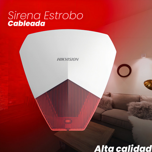 Sirena Estrobo Cableada Hikvision Cualquier Panel Alarma