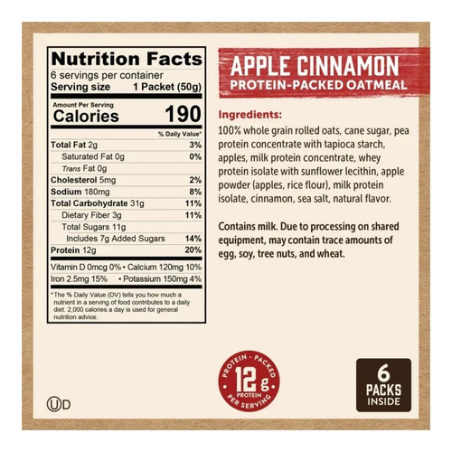 Kodiak Cakes Avena C/proteína Apple Cinnamon C/6 300gr