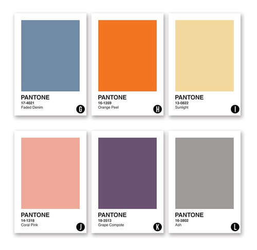 Imagen 5 de 6 de Cuadro Lámina Colores Pantone Marco Madera Nórdico + Vidrio