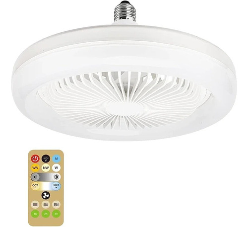 Ventilador De Teto Portátil Com Led 30w 110/220w E Controle Cor Da Estrutura Branco Cor Das Pás Branco Diâmetro 30 Cm Frequência 30 Material Das Pás Plástico Quantidade De Pás 4 110v/220v