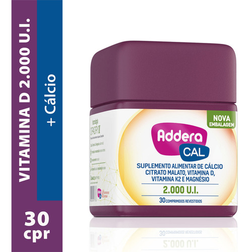 Addera Cal 2.000ui 30 Comprimidos Revestidos Sabor Sem Sabor Sm Sabor