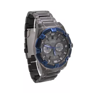 Reloj Guess Jolt Cronógrafo W0377g5 Negro/azul Caballero Color De La Correa Negro Color Del Bisel Azul Color Del Fondo Negro